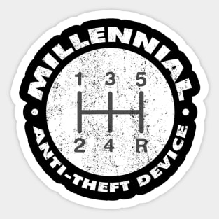 Millennial Antitheft Device Manual Shift Funny Sticker